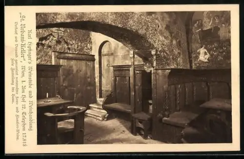 AK Wien, Weinstube und Weinhandlung St. Urbani-Keller, Am Hof 12, Innenansicht