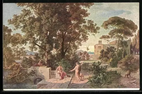 Künstler-AK Odysseus empfängt von Hermes das Moly...