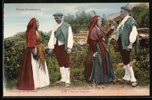 AK Aquitanien / Aquitaine, Types Pyrénées, Groupe Ossalois