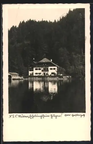 AK St. Gilgen, NSV Müttererholungsheim, vom Wasser gesehen