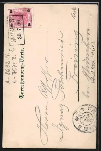 AK Neuberg /Mürz, Ortsansicht mit Strasse aus der Vogelschau