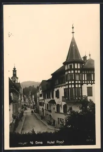 AK Weyer a.d. Ems, Strassenpartie am Hotel Post