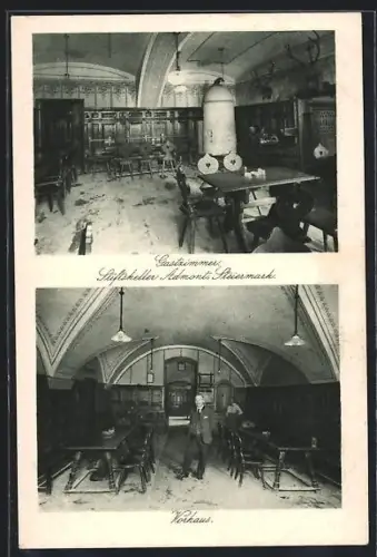 AK Admont, Stiftskeller Admont, Innenansichten Gastzimmer und Vorhaus