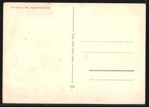 AK Mistelbach /Nd., Platz mit Städtischer Sparkasse, Panorama