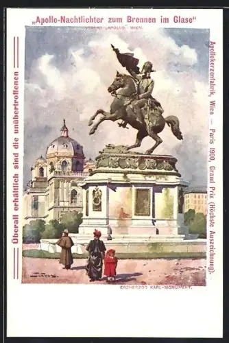 Künstler-AK Wien, Erzherzog Karl-Monument