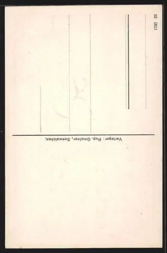 AK Attersee, Strassenpartie, Zeichnung von T. Schmoller