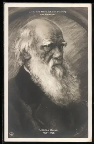 AK Portrait von Charles Darwin, 1809-1909