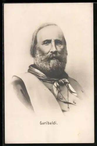AK Italienischer Unabhängigkeitskrieg, Portrait Garbaldi in Uniform