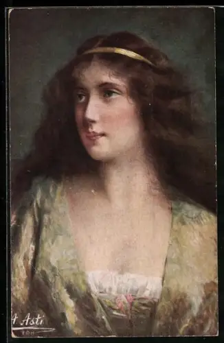 Künstler-AK Angelo Asti: Ich warte auf Dich