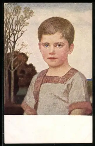 Künstler-AK Ludwig von Zumbusch: Bildnis eines Knaben