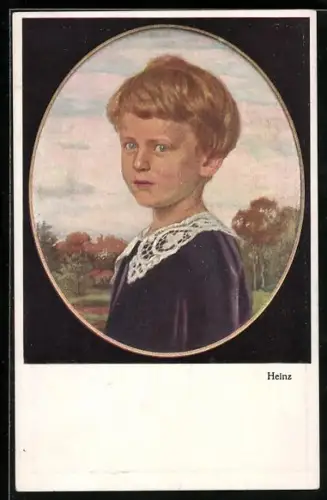 Künstler-AK sign. Prof. Kraus: Heinz in einer Parklandschaft