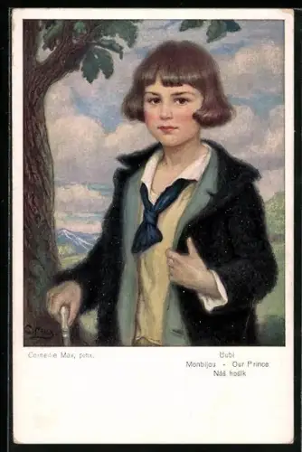 Künstler-AK Corneille Max: Portrait Prinz Bubi Monbijou an einem Baum