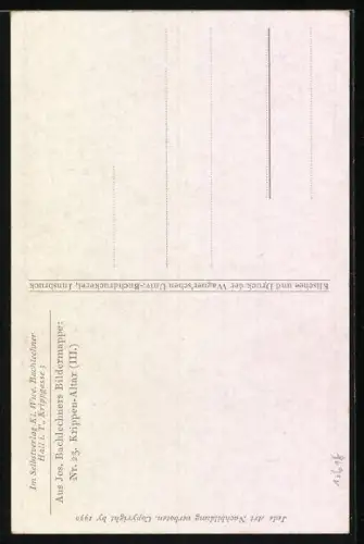 Künstler-AK Josef Bachlechner: Krippen-Altar, Kinder mit Lämmchen beten