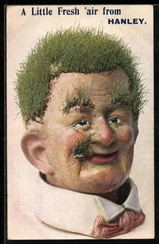 AK Wstcliff-on-Sea, A little fresh `air from..., grasbewachsener Männerkopf, Scherz