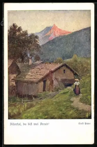 AK Deutscher Schulverein NR 1348: Zillertal, du bist mei Freud, Bäuerin