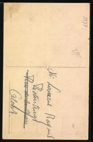 Künstler-AK Leopold von Belgien, in Uniform mit Landesflagge