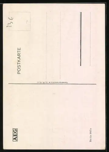 AK Reklame, Lantelme Durrer verwendet den elektrischen AEG-Badeofen