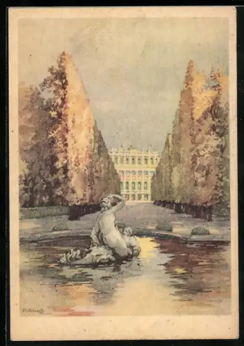 Künstler-AK Karl Schwetz: Wien, Schloss Schönbrunn
