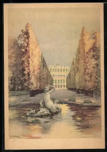 Künstler-AK Karl Schwetz: Wien, Schloss Schönbrunn
