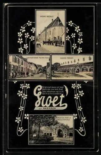 AK Naarden, Kazerne Weeshuis, Turfpoortstraat Militair-Tehuis, Utrechte Poort en Comenius Monument