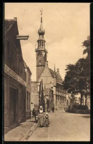 AK Veere, Stadhuis, Strasse am Rathaus