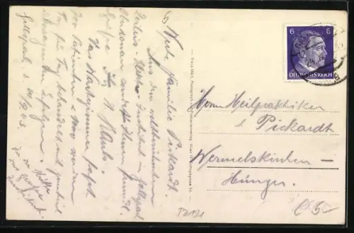 AK Gallspach /O. D., Panorama mit Institut und Ortsansicht