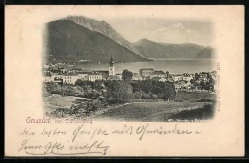 AK Gmunden, Blick vom Calvarienberg