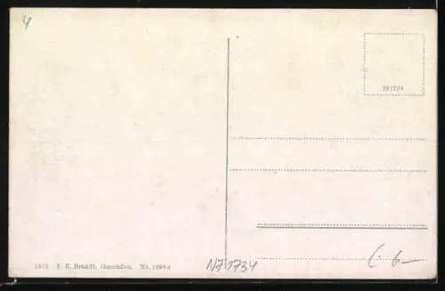 AK Gmunden /Salzkammergut, Traunsee-Panorama mit Grünberg und Traunkirchen