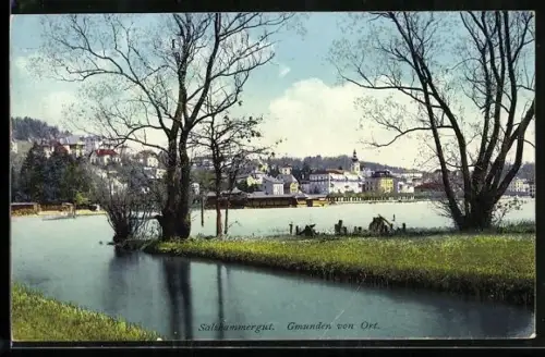 AK Gmunden /Salzkammergut, Blick von Ort