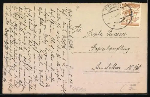 AK Enns /Ob.-Oest., Stadtansicht mit Kirche und Fluss