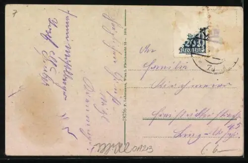 AK Enns /Ob.-Oe., Stadtansicht mit Stadtmauer und Turm