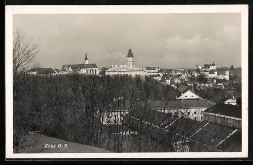 AK Enns /O. D., Panorama mit Kirche und Turm