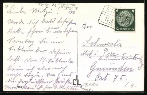 AK Enns /O. D., Panorama mit Kirche und Turm