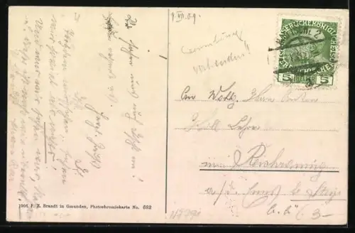 AK Bad Ischl, Panorama mit Stadt und Dachstein