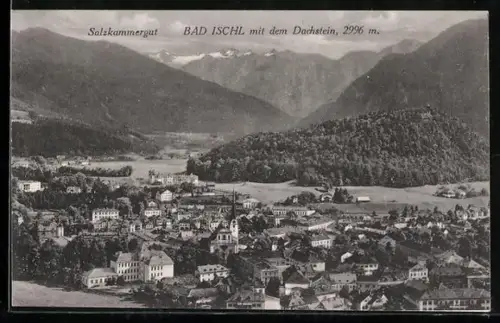 AK Bad Ischl /Salzkammergut, Ortsansicht mit dem Dachstein