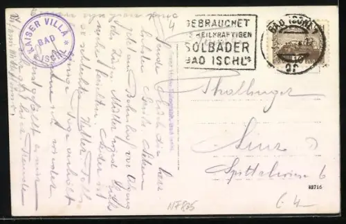 AK Bad Ischl, Kaiservilla mit Dachstein