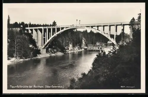 AK Roitham /Oberösterreich, Traunfallbrücke