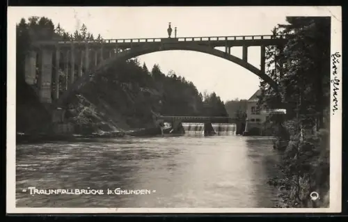 AK Gmunden, Blick auf die Traunfallbrücke
