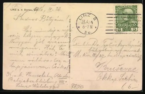 AK Linz a. d. Donau, Fliegerdenkmal