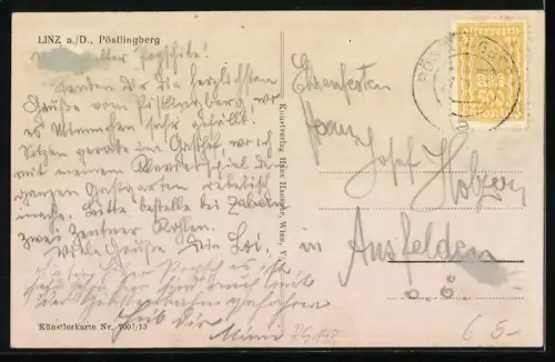 Künstler-AK Linz a. D., Pöstlingberg, Kirche