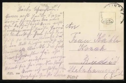 AK Linz a. D., Ortspanorama an der Donau