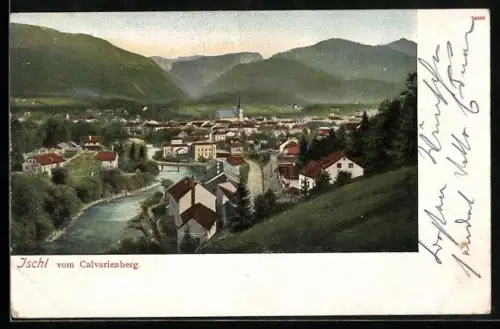 AK Ischl, Panorama vom Calvarienberg