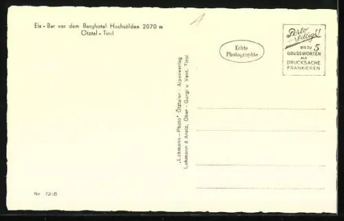 AK Sölden / Ötztal, Eis-Bar vor dem Berhotel Hochsölden