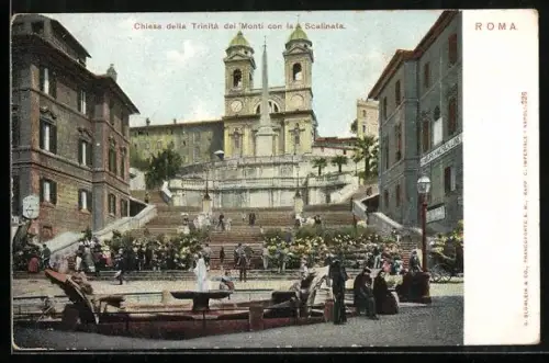 AK Roma, Chiesa della Trinitá dei Monti con la Scalinata