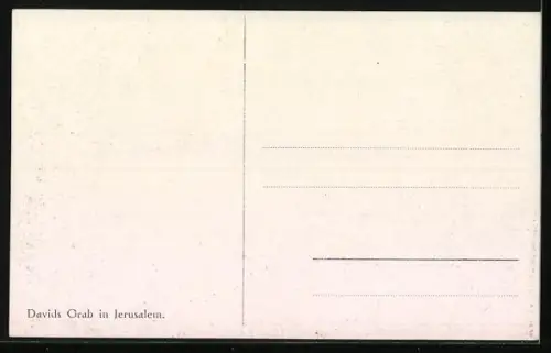 Künstler-AK Jerusalem, Partie an Davids Grab