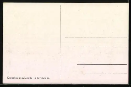 Künstler-AK Jerusalem, Prozession in der Kreuzfindungskapelle