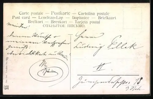 Künstler-AK F.Perlberg: Alexandria, Stadtansicht u. Hafen