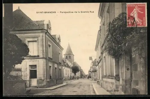 AK Saint-Branchs, Perspective de la Grande Rue
