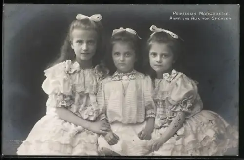 AK Die junen Prinzessinnen Margarethe, Anna und Alix von Sachsen