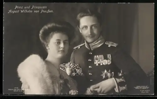 AK Prinz August Wilhelm von Preussen nebst Braut